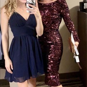 dress the population burgundy emery dress